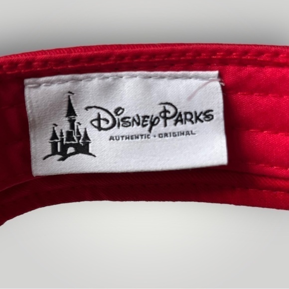 DISNEY Parks Mini Mouse Visor Black Red Polka Dot Bow Adjustable Back Adult Hat - Picture 9 of 10
